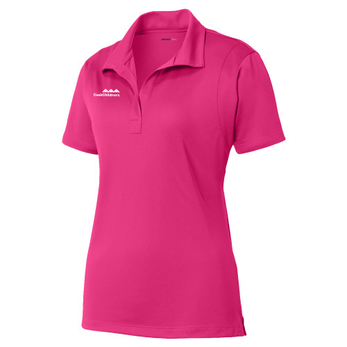 Pink Raspberry Womens Micropique Sport Wick Polo
