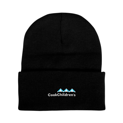 Black Knit Beanie w/Cuff