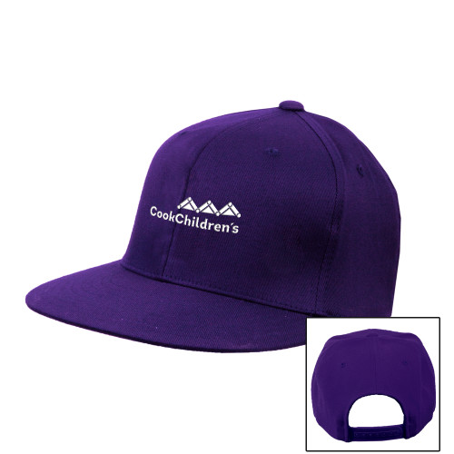 Purple Twill Flat Bill Snapback Hat