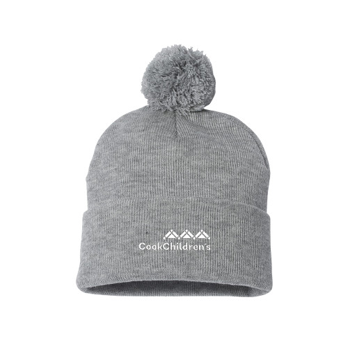 Sportsman Heather Grey Pom Pom Cuffed Beanie