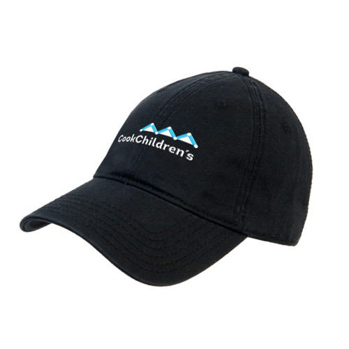 Black Unstructured Adjustable Low Profile Hat