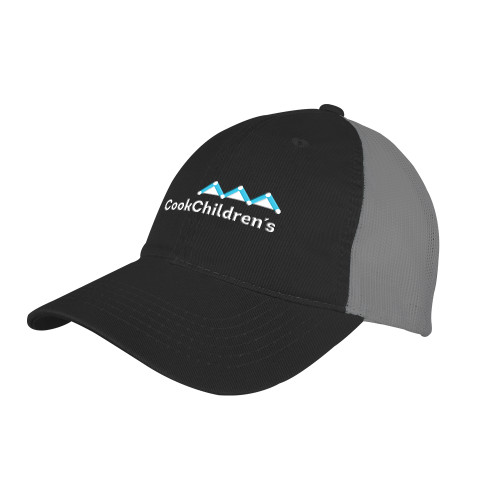 Black/Charcoal Mesh Back Unstructured Low Profile Hat
