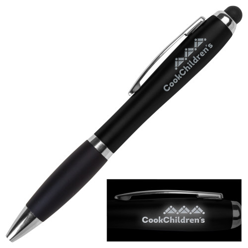 LIGHT UP LOGO Black Stylus Pen