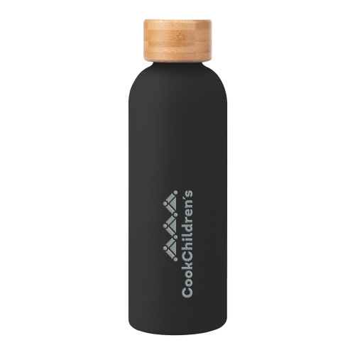 Blair Black Stainless Steel Bottle w/ Bamboo Lid 17 oz