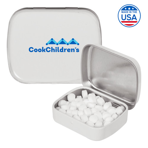 White Rectangular Peppermint Tin