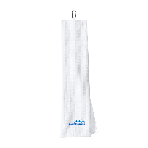 White Waffle Microfiber Golf Towel