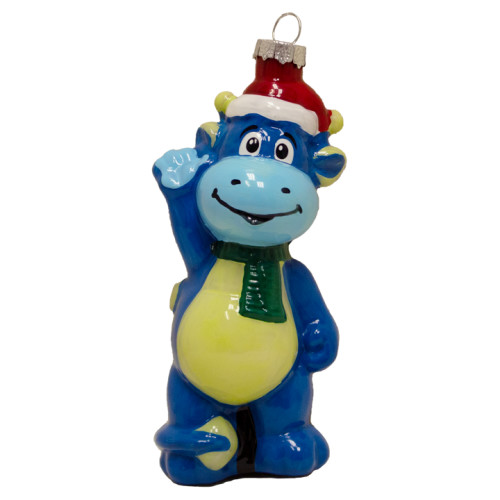 Peaks the Dragon Glass Ornament