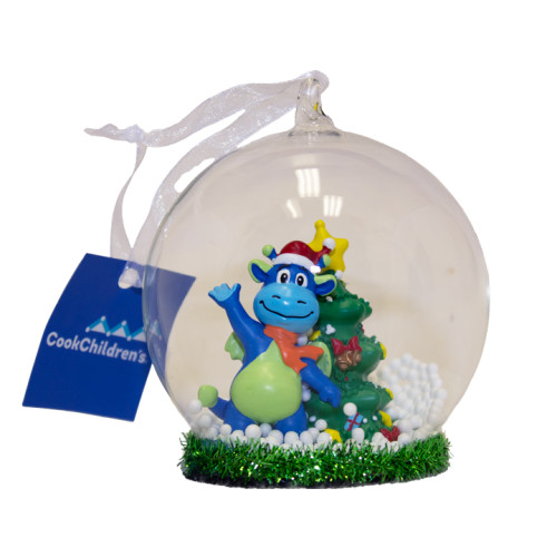 Peaks the Dragon Snowglobe Holiday Ornament