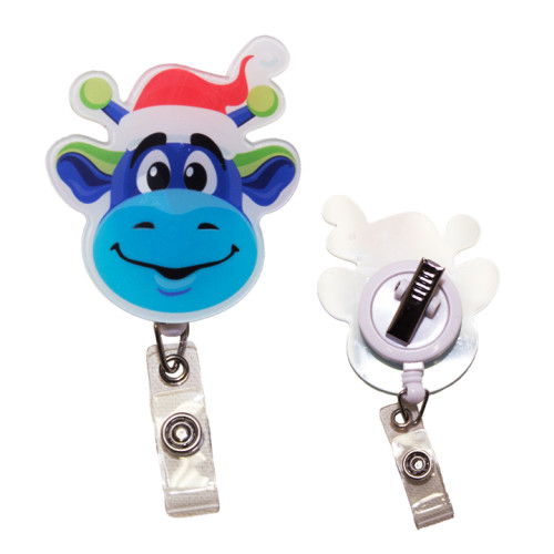 Peaks the Dragon Face Santa Badge Reel