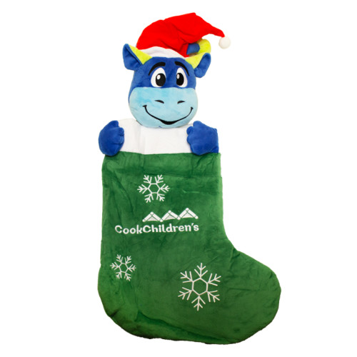 Peaks the Dragon Green Christmas Stocking
