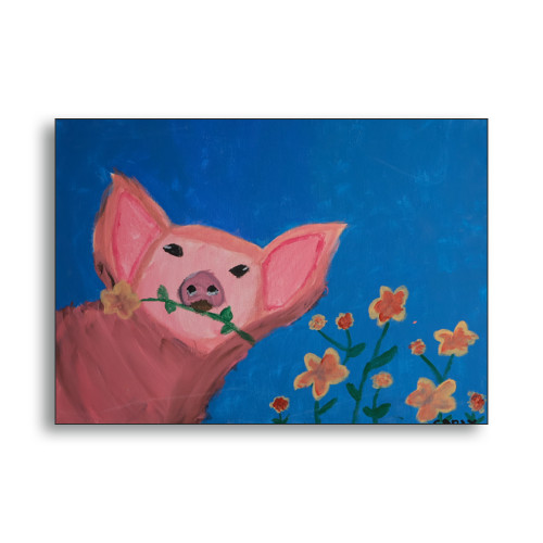 Spring Pig A7 Folded Card