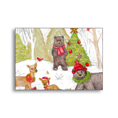 Winter Wildlife by Vivienne A7 Folded Card