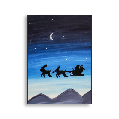 Untitled by Tony (nighttime Santa’s sleigh) A7 Folded Card