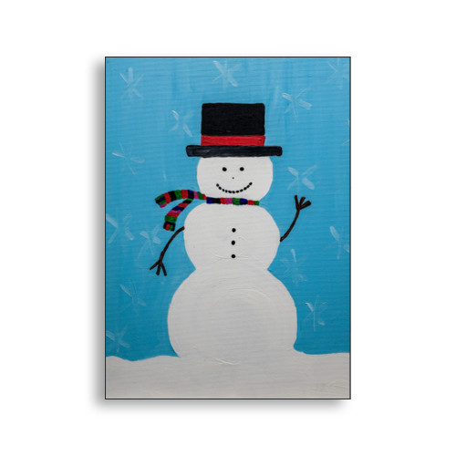 Untitled by Jessie (snowman with tophat) A7 Folded Card