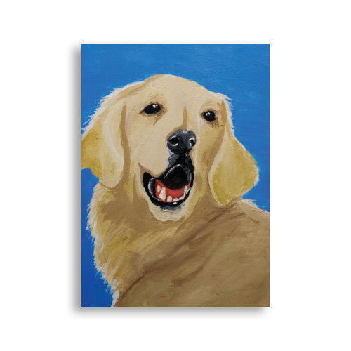 Untitled by Austin (Golden Retriever Portrait) A7 Folded Card