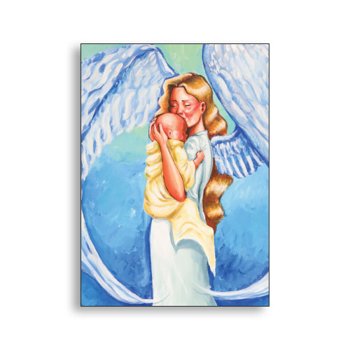 Untitled by Estella (Angel holding baby) A7 Folded Card