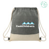 Thumbnail image for Split Recycled Cotton Natural/Black Drawstring Bag