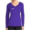 Thumbnail image for Womens Purple Performance Long Sleeve V Neck Shirt