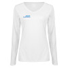 Thumbnail image for Womens White Long Sleeve V Neck Tee 