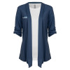 Thumbnail image for Womens Navy Drape Front Cardigan Sweater 