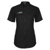 Thumbnail image for Womens Black Twill Button Up Short Sleeve