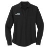 Thumbnail image for Mercer + Mettle Womens Black Crepe Long Sleeve Camp Blouse