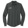 Thumbnail image for Mercer + Mettle Womens Grey Crepe Long Sleeve Camp Blouse