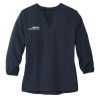 Thumbnail image for Mercer + Mettle Womens Navy 3/4 Sleeve Crepe Blouse