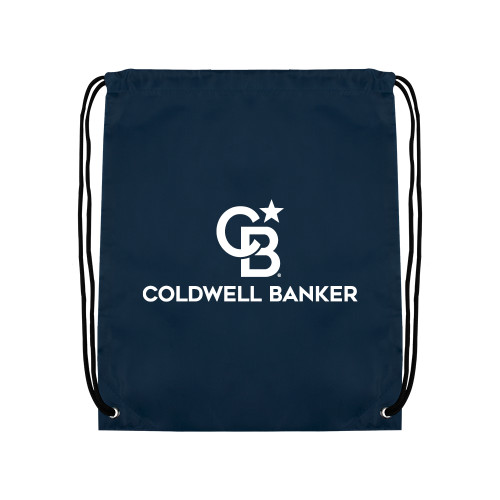 Navy Drawstring Backpack-Monogram Vertical Single
