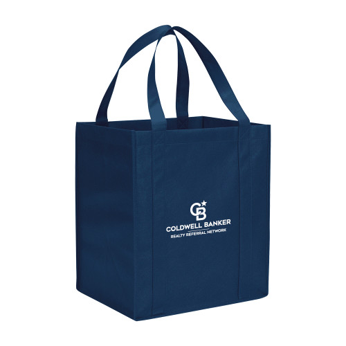 Non Woven Navy Grocery Tote-Realty Referral Network Framed Logo
