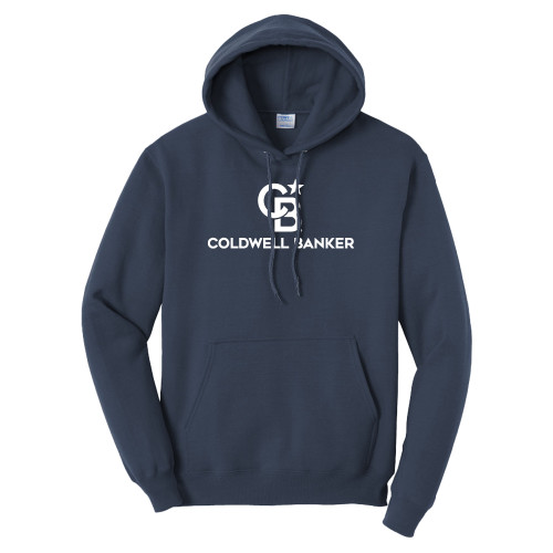 Tall Navy Fleece Hoodie-Monogram Vertical Single