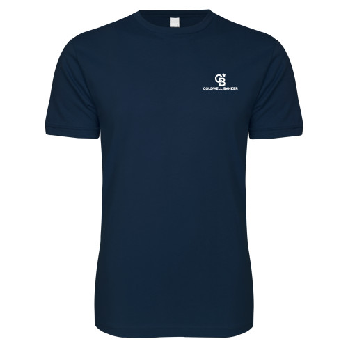 Next Level Navy SoftStyle T Shirt-Monogram Vertical Single
