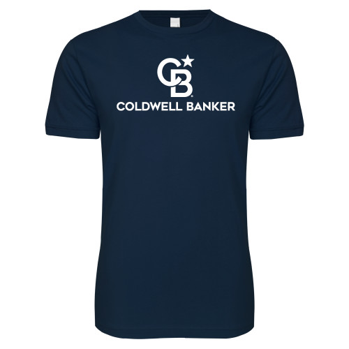 Next Level Navy SoftStyle T Shirt-Monogram Vertical Single