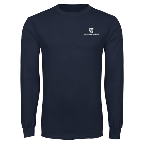 Navy Long Sleeve T-Shirt-Monogram Vertical Single