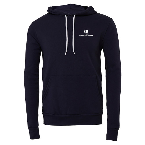 Bella + Canvas Navy Fleece Hood-Monogram Vertical Single