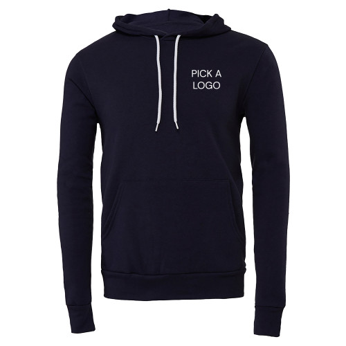 Bella + Canvas Navy Fleece Hood-My Company Logo