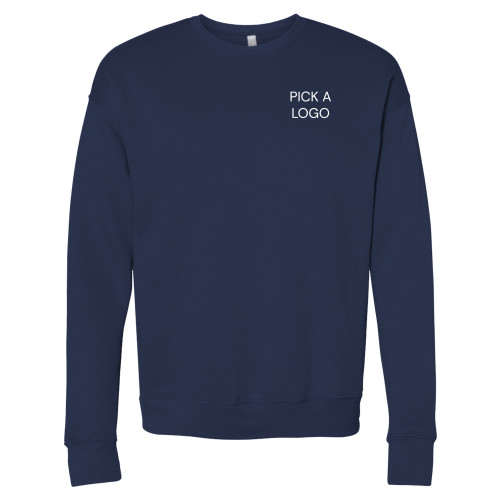Bella + Canvas Navy Fleece Crew-My Company Logo