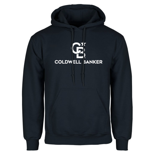 Navy Fleece Hoodie-Monogram Vertical Single