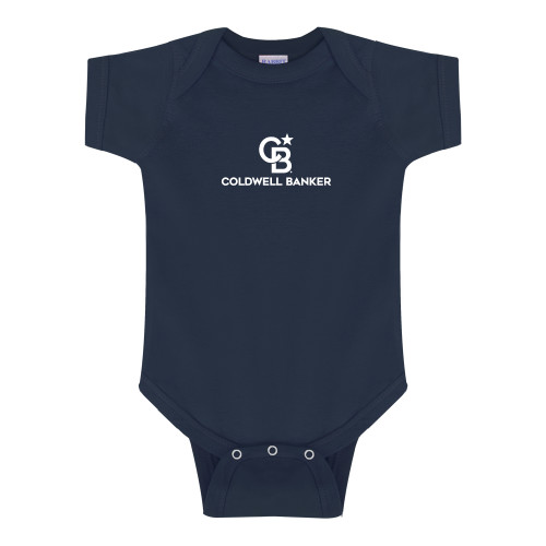 Navy Infant Onesie-Monogram Vertical Single