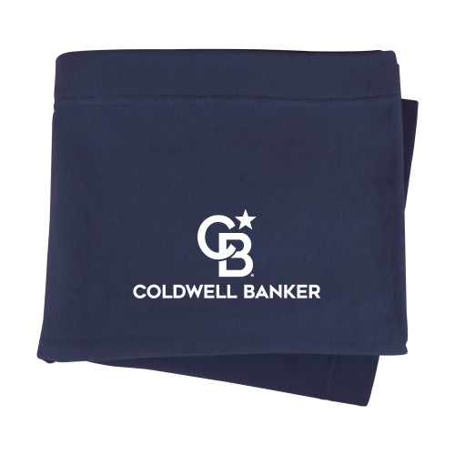 Navy Sweatshirt Blanket-Monogram Vertical Single