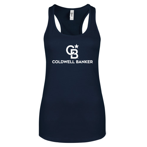 Next Level Womens Navy Racerback Tank -Monogram Vertical Single