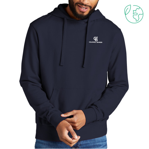 Allmade Navy Organic French Terry Pullover Hoodie-Monogram Vertical Single