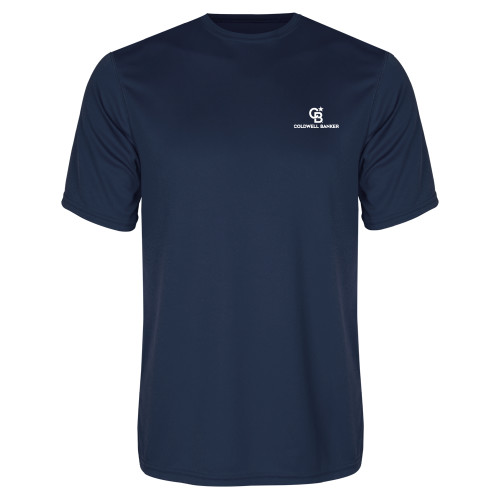 Navy Performance Tee-Monogram Vertical Single