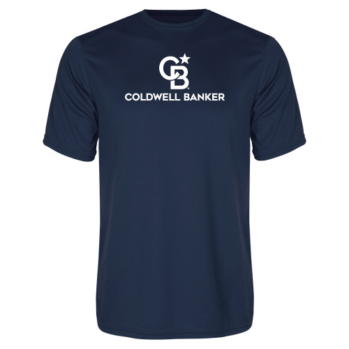 Navy Performance Tee-Monogram Vertical Single