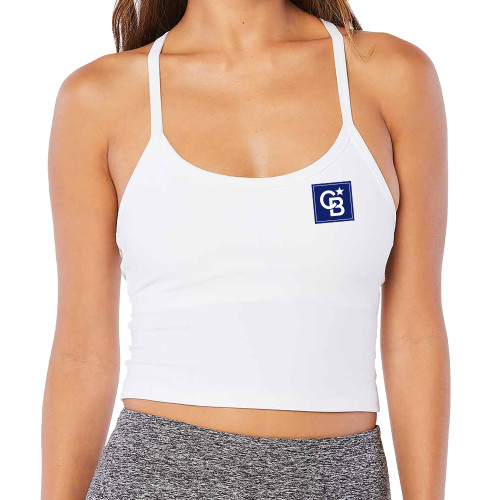 Beyond Yoga Womens Cloud White Spacedye Slim Racerback Cropped Tank-Beyond Yoga Framed Icon