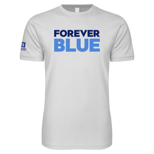 Next Level White SoftStyle T Shirt-Forever Blue
