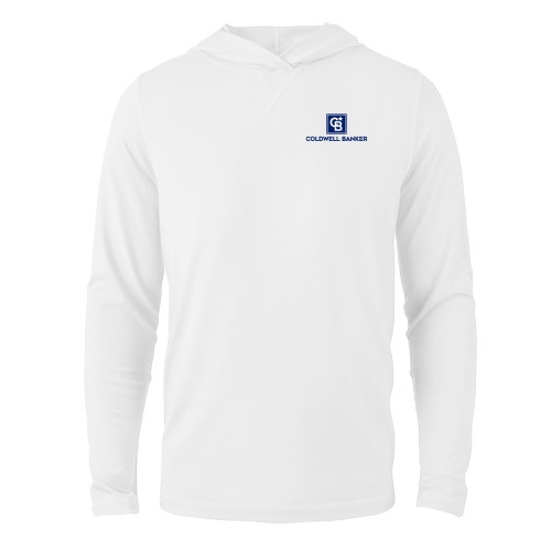 White Long Sleeve Hooded Tee-Framed Vertical Single