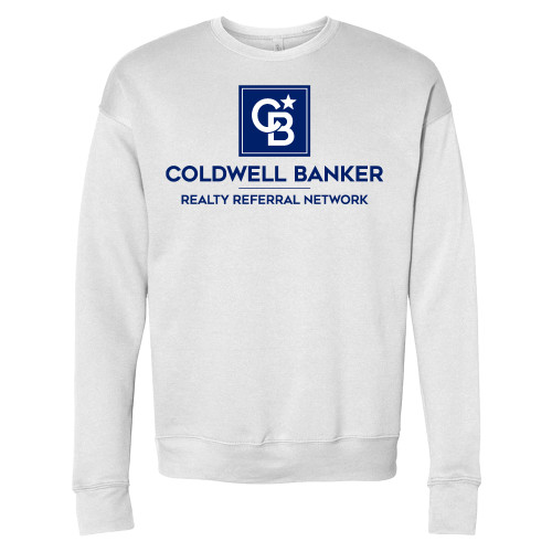 Bella + Canvas White Fleece Crew-Realty Referral Network Framed Logo