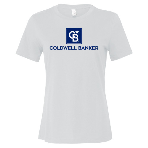 Bella + Canvas Womens White Relaxed Cotton T Shirt-Framed Vertical Single