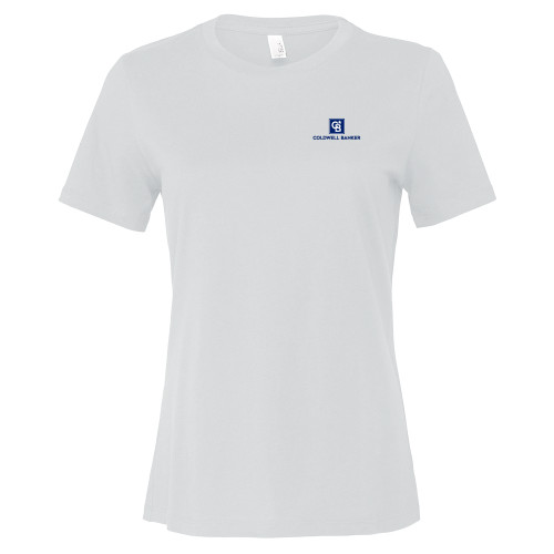 Bella + Canvas Womens White Relaxed Cotton T Shirt-Framed Vertical Single